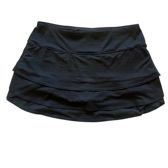 Women's ATHLETA Black Stripe Swagger Skort Tennis Skirt Built In Shorts Medium - Picture 3 of 7